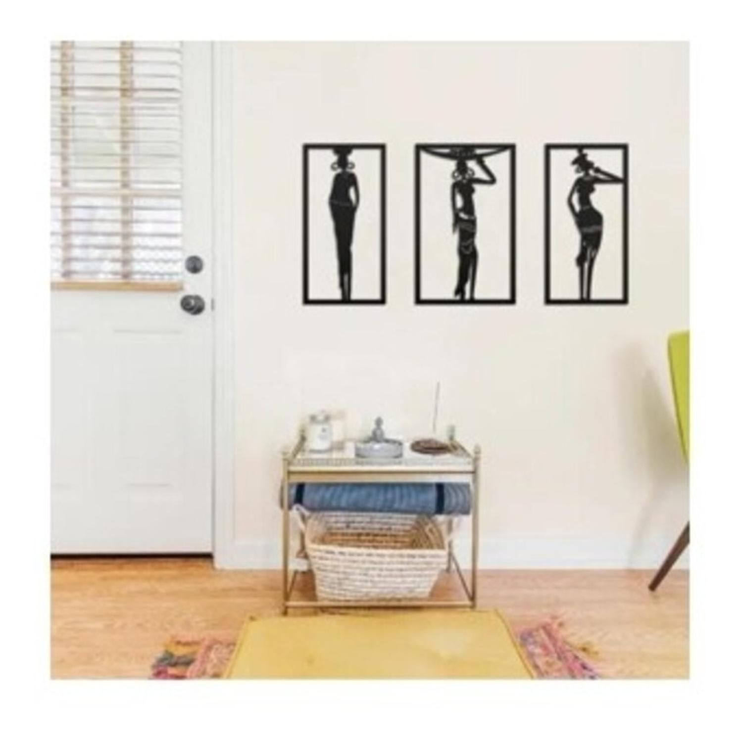 Genérico - Cuadro Decorativo Damas Africanas Pack 3 Unidades