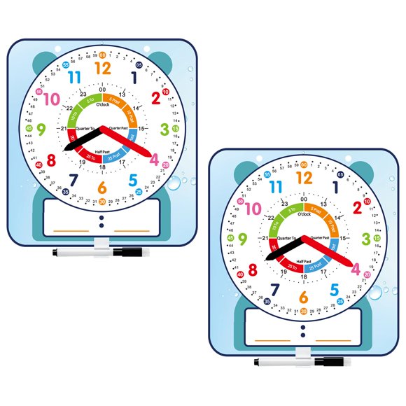 Reloj de enseñanza ANCOMEDO, magnético, grabable y borrado en seco, 12 x 11