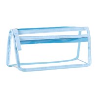 Magideal - Bolsa Para Bolígrafos, Resistente Al Agua, Multifuncional, Transparente, De Gran Capacidad, De Doble Capa, Caja De Almacenamiento De Pvc, Bolsa Marcad Azul