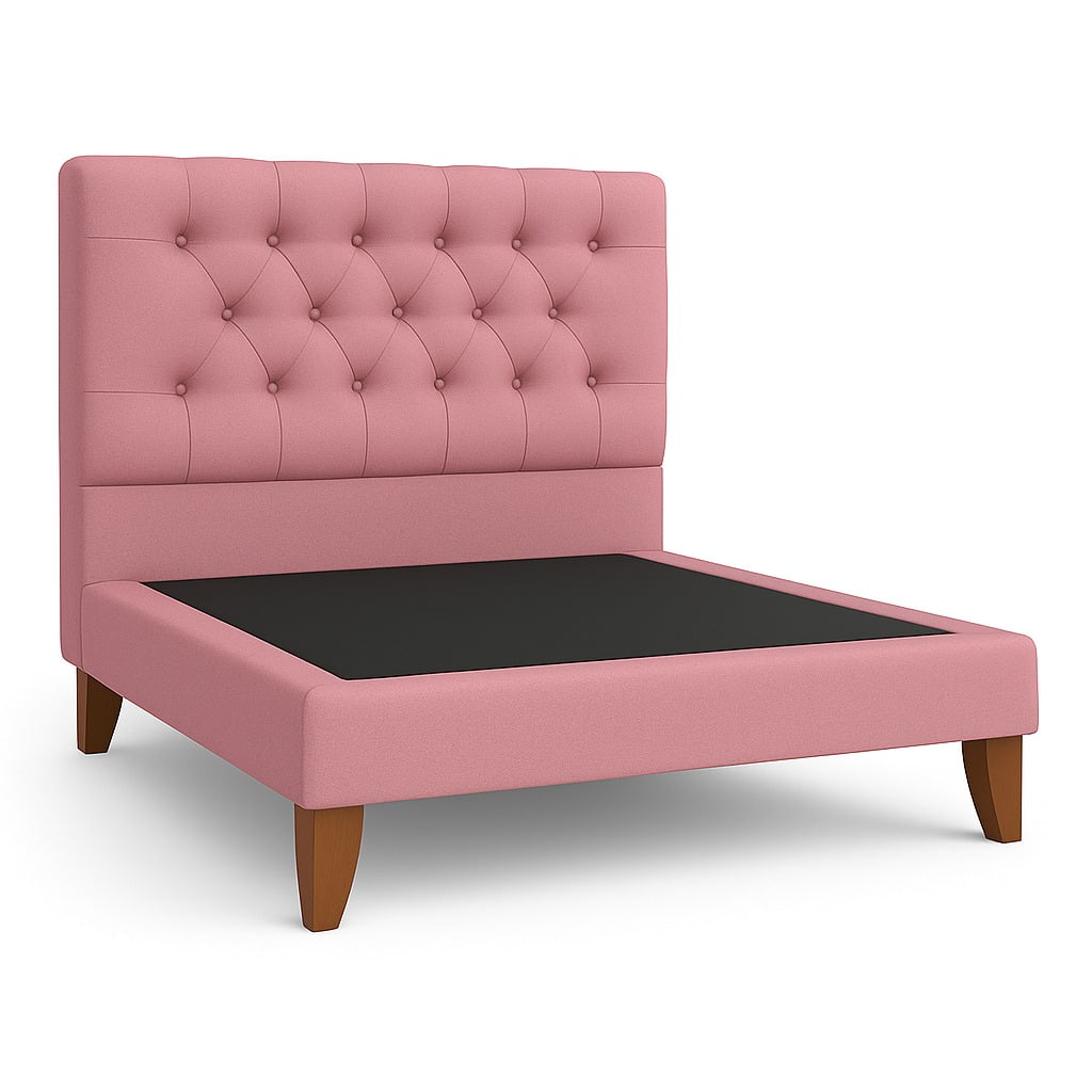 Ethan Desing - Cama Plaza Y Media Rosado Respaldo + Base