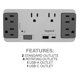 thumbnail image 2 of Regleta On‑Q de 6 tomas con puertos USB‑A/C de 30 W y protector contra sobretensiones, 2 of 9