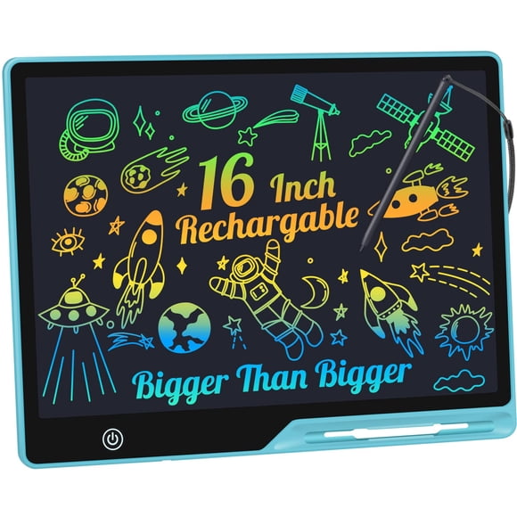 Tableta de escritura LCD Kinayue de 16 pulgadas recargable azul