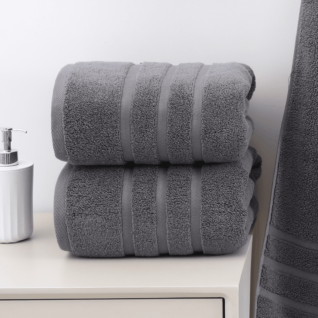 Set 2 Toallas Manos 50 X 90 Cm Algodón Gray Blair Home 1 Un