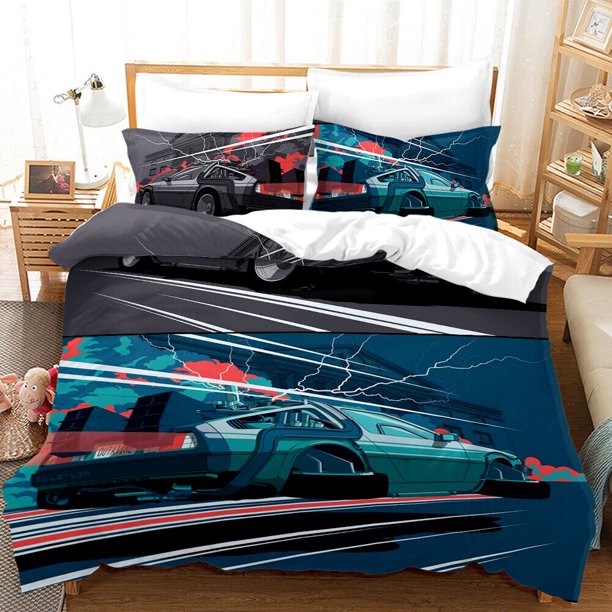 Back To The Future Bedding Set Duvet Cover Soft Quilt Cover Pillowcases3-Piece Bedding Set (1 Duvet Cover + 2 Pillow Shams)