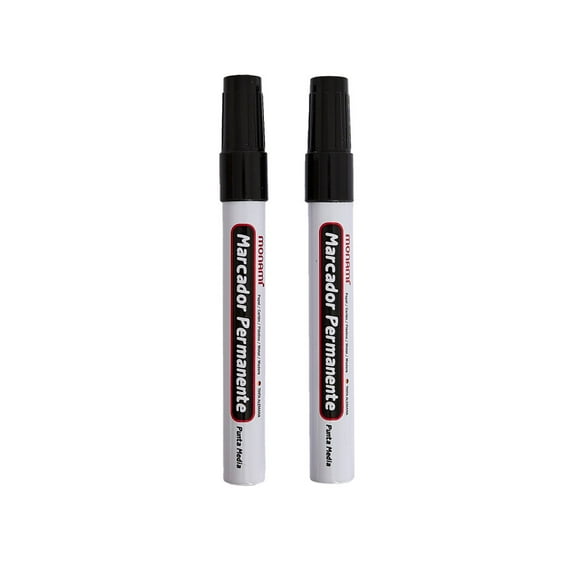 Blister 2 Marcadores Permanentes Negros