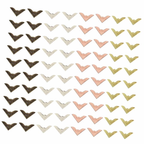 Bothyi - Protectores De Esquinas De Metal Para Libros, Versátiles, Para Diarios, Cuadernos, 80 Unidades, 4 Colores