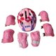 thumbnail image 1 of 7 Uds Chico Patinete Sobre Ruedas Casco Para Patinete Rodillera Protector De Mu?eca Codera Rosa, 1 of 5