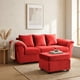 thumbnail image 1 of Sofá Ezeiza + 1 Pouf Felpa Rojo, 1 of 7