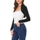 thumbnail image 4 of INSPIRE CHIC Boleros de Mujer con Mangas Largas Frente Abierto de Algodón Tejido Recortado S Negro, 4 of 7