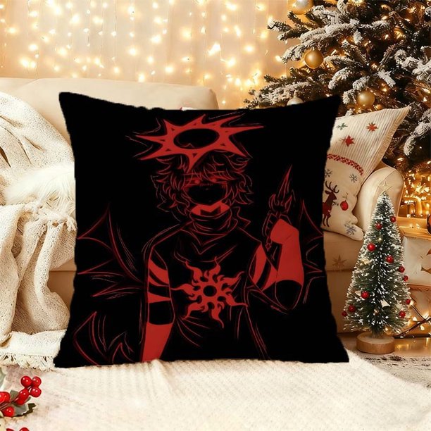 A FORSAKEN Character Twotime Red And Black Dark Illustration Printed Pillowcase Modern Decorative Cushion Cover Suitable for Sofa Living Room Outdoor Use Bedroo