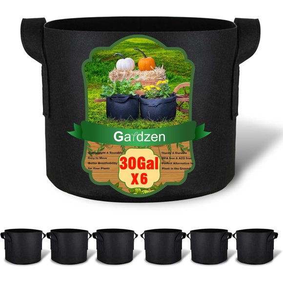 Gardzen 6 Pack de bolsas de cultivo de 30 galones