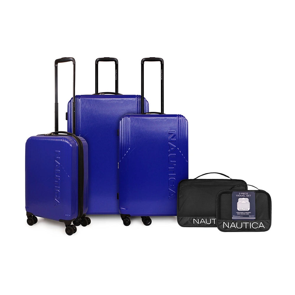 Nautica - Set 3 Maletas S+m+l Hope Royal Blue + Organizador De Viaje 2 Pzas. Negro