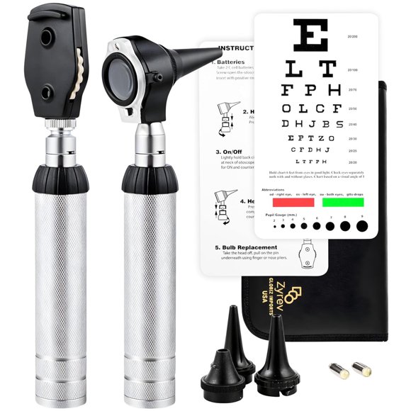 Otoscopio Oftalmoscopio Zyrev 2 en 1 3X LED Portátil