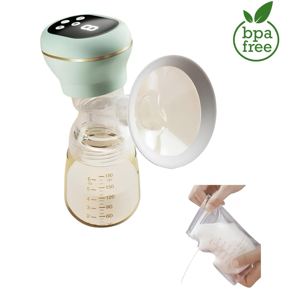 Extractor De Leche Eléctrico 10 Bolsas Rh289 Verde Lubabycas
