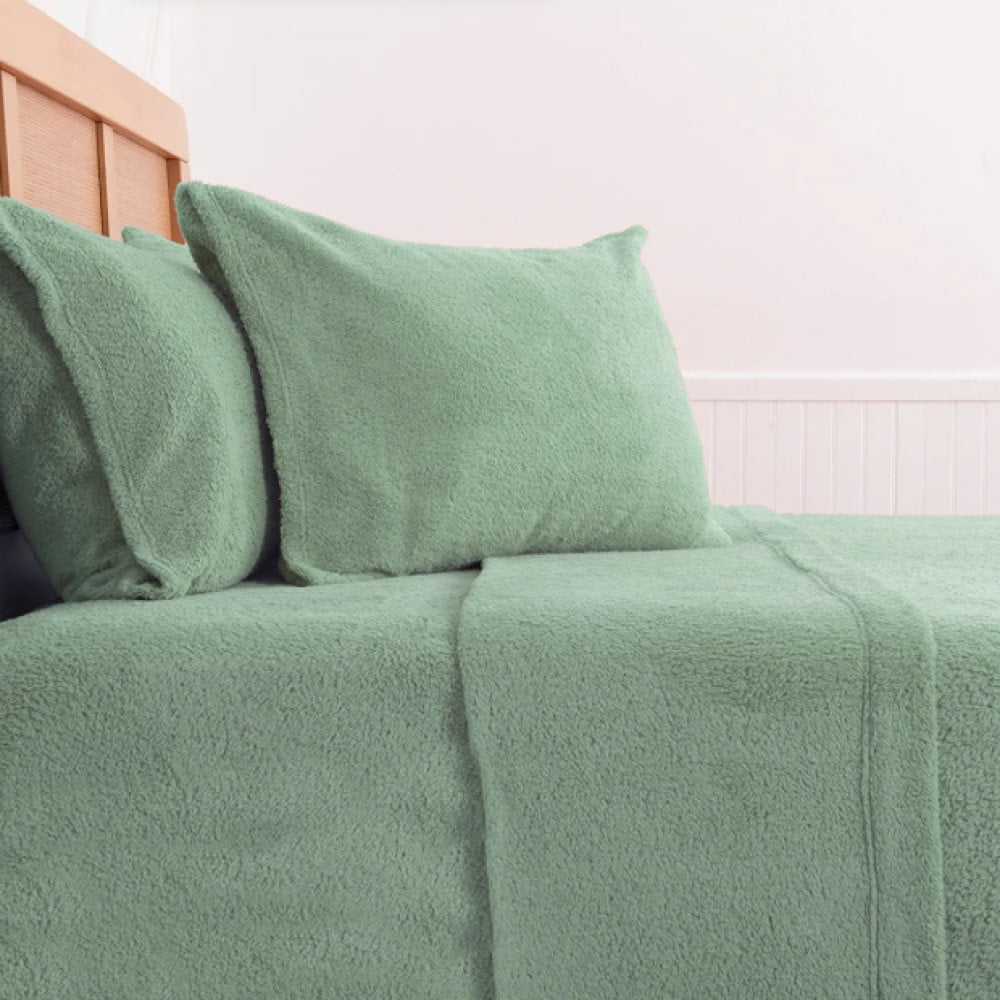 Mashini - Sábana Sherpa Lisa 1.5 Plazas Verde