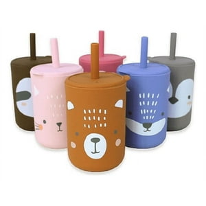 Vaso Silicona Bombilla Antiderrame Divertido Niños Bebes Lau