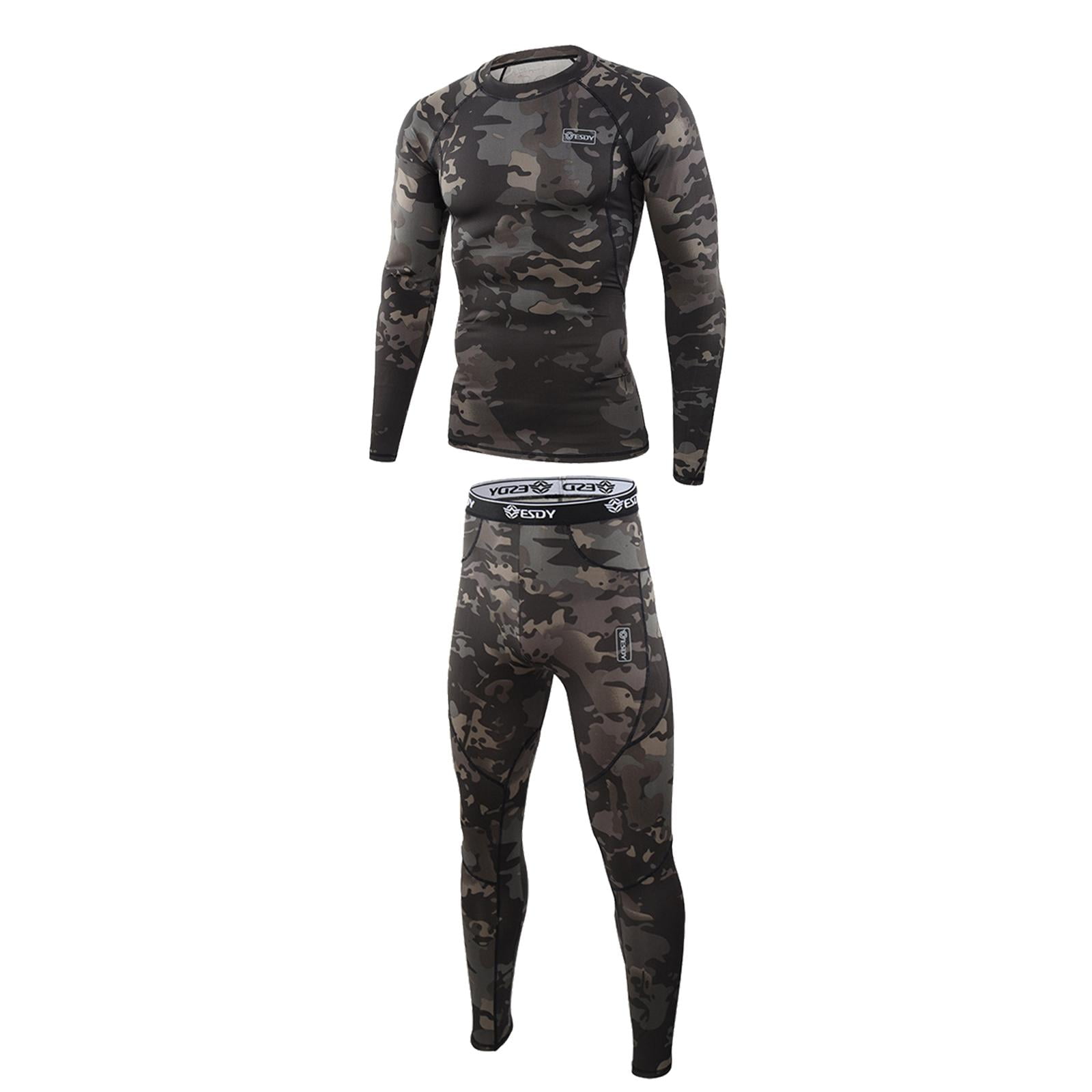 Magideal - Conjunto De Ropa Interior Térmica Para Hombre, Y Pantalones Para El Sudor, Ropa De Secado , Cálida Para Entrenamiento, Montañismo, - L L
