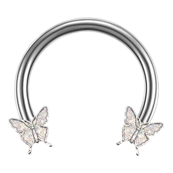 Mariposa Ceja Retenedor De Labios Cuerpo Piercing Pendiente Fosa Nasal Joyas Blanco