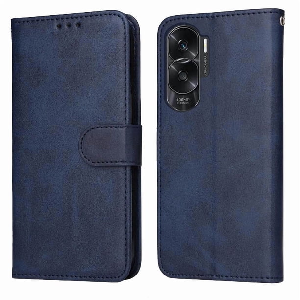 Funda Billetera para Honor 90 Lite con Porta Tarjetas y Soporte Ajustable Azul