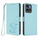 thumbnail image 1 of Funda Billetera con Relieve de Gato para Motorola Edge 50 5G, Verde Claro, 1 of 6