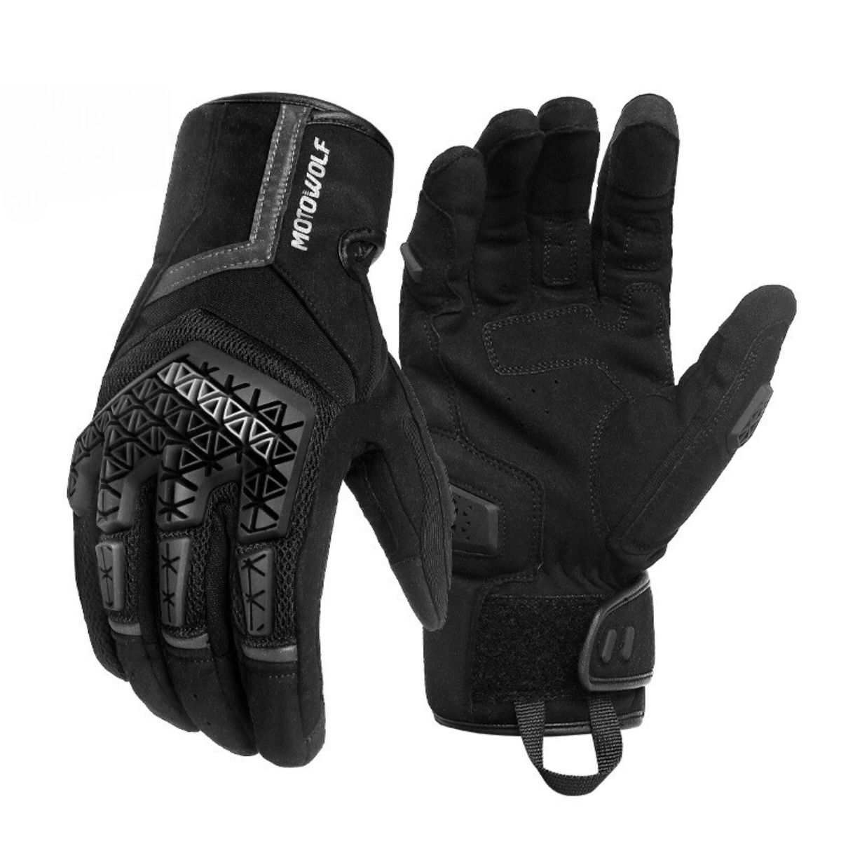 Guantes De Cuero Para Moto Motowolf 0335