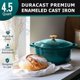 thumbnail image 2 of Cocotte de hierro fundido esmaltado MUELLER HOME de 4,5 qt color esmeralda, 2 of 9
