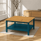 thumbnail image 2 of Mesa de Centro "Brisa" Nórdica Mesa de Living de Madera Maciza - Azúl Marino - 80x70x45 cm, 2 of 3