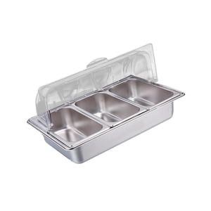 Magideal - Chafer De Comida, Plato De Frotamiento, Eventos, Fiestas, Catering, Comedor, Bandeja De Comida Con Tapa, Cenas, Chafers Rectangulares, Juego De Chafer 3 Ranuras