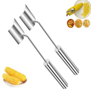 Peladora De Mazorcas De Maíz Thcbme Con Mango Largo De Acero Inoxidable (2 Unidades)