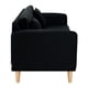 thumbnail image 3 of Sofa New Retro 3c + 2 Pouf Felpa 05 Negro, 3 of 6
