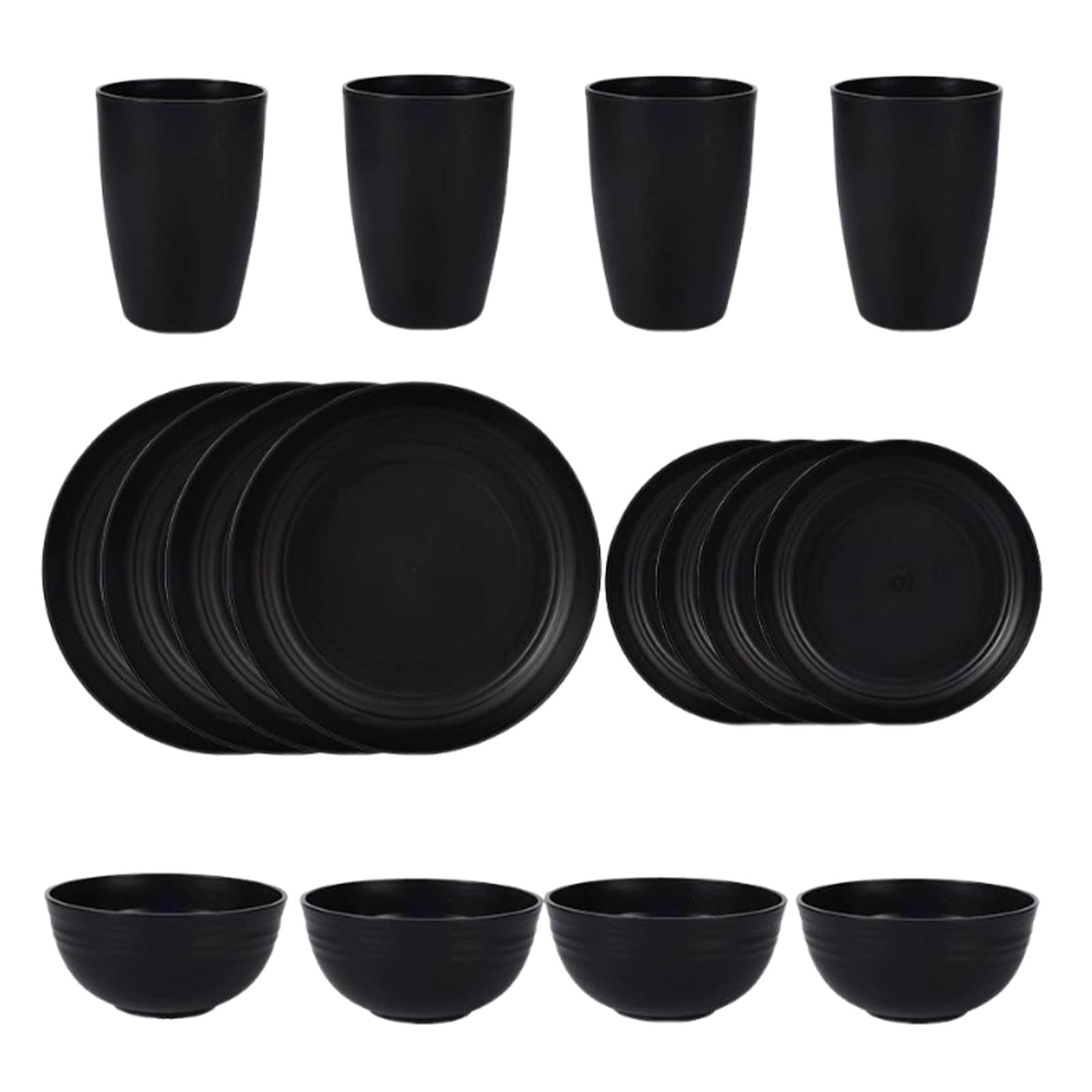 Bothyi - Juegos De Vajilla Para 4 Personas Irrompibles Para Acampar Al Aire Libre, Fiestas Y Hoteles