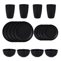 Bothyi - Juegos De Vajilla Para 4 Personas Irrompibles Para Acampar Al Aire Libre, Fiestas Y Hoteles