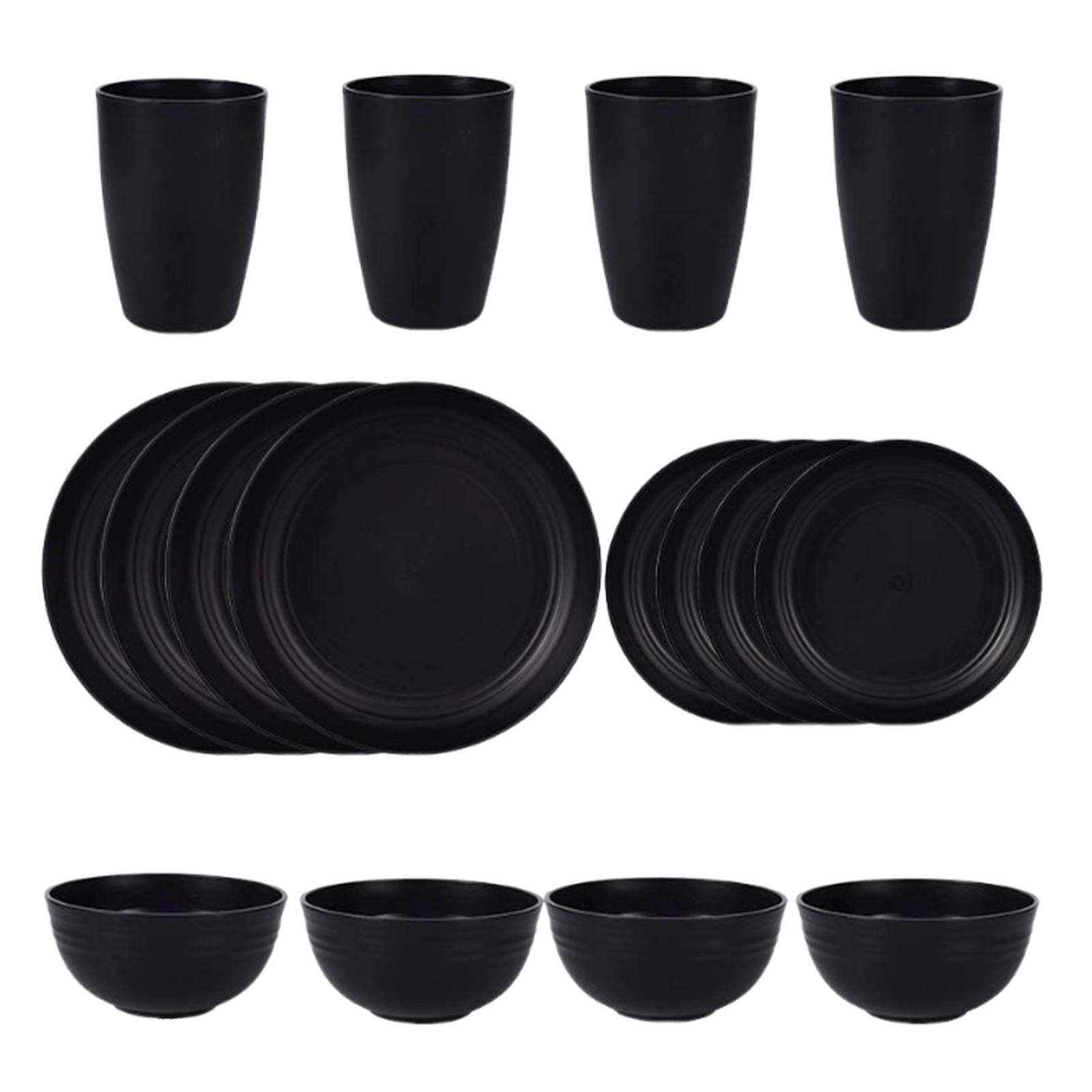 Bothyi - Juegos De Vajilla Para 4 Personas Irrompibles Para Acampar Al Aire Libre, Fiestas Y Hoteles