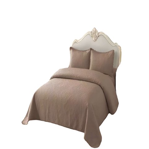 Genérico - Quilt Cubrecama De Verano King Con Pompon Color Marrón