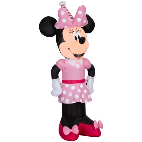 Gemmy Minnie Mouse Inflable Birthday Birthday 1.2 M Con Luces Led