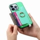 thumbnail image 2 of Funda Magnética para iPhone 15 Pro con Billetera y Anillo, Protector Resistente Verde, 2 of 6