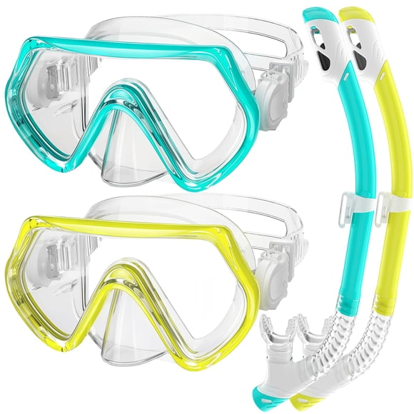 Set de snorkel ZipAura 3-14 años Antivaho con tubo seco - Pack de 2