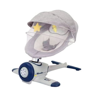 Mundo Online - Silla Mecedora Electrica Bebe Avioncito Safebaby Bluetooth Gris