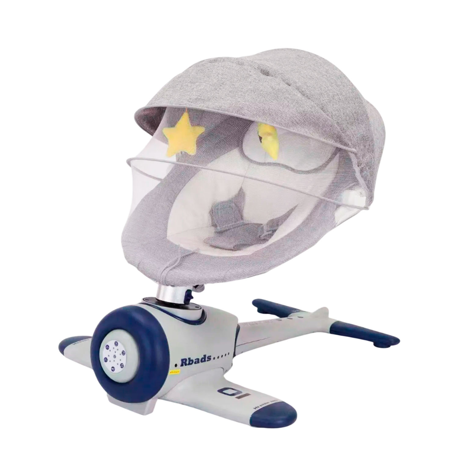 Mundo Online - Silla Mecedora Electrica Bebe Avioncito Safebaby Bluetooth Gris