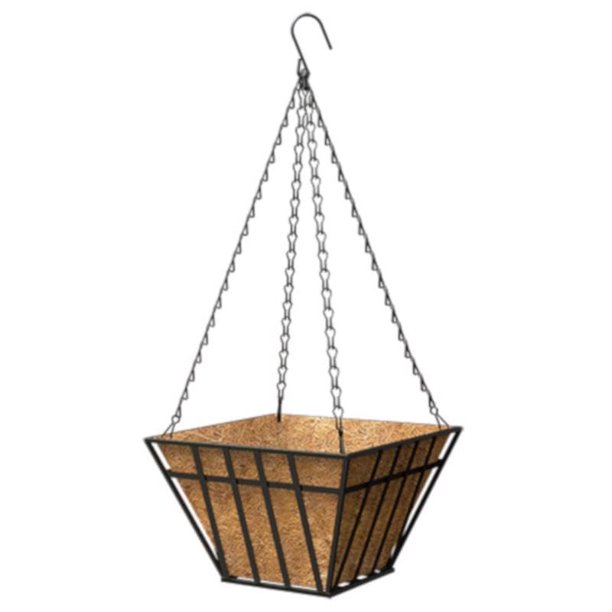 Colgador para plantas Living Accents, acero negro de 14 pulgadas, resistente a la corrosión