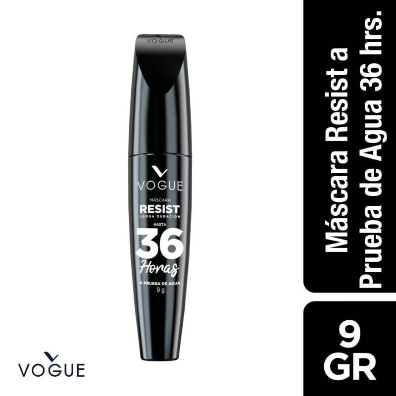 Máscara De Pestañas Resiste 36 Hrs Negro 9 gr Vogue