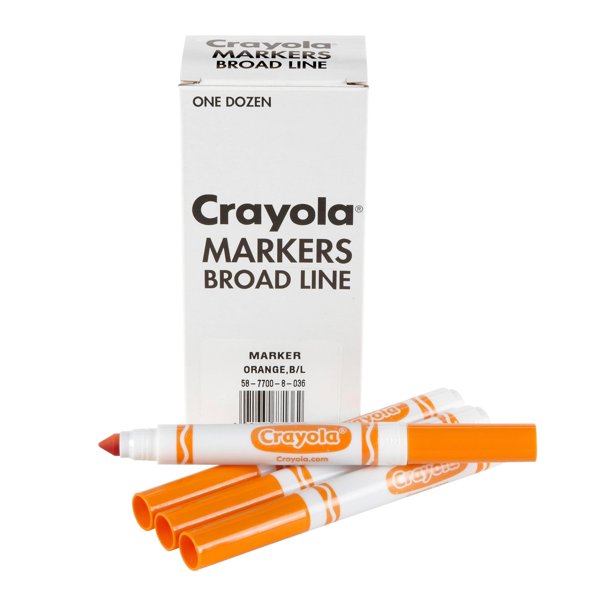 Rotuladores Crayola Broad Line, color naranja, 12 quilates, para niños de más de 3 años