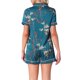 thumbnail image 3 of INSPIRE CHIC Conjunto de pijama de mujer con estampado de manga corta, suave, con botones y cuello con muesca, conjunto de pantalones cortos para dormir para primavera y verano, grande, azul brillante, 3 of 6