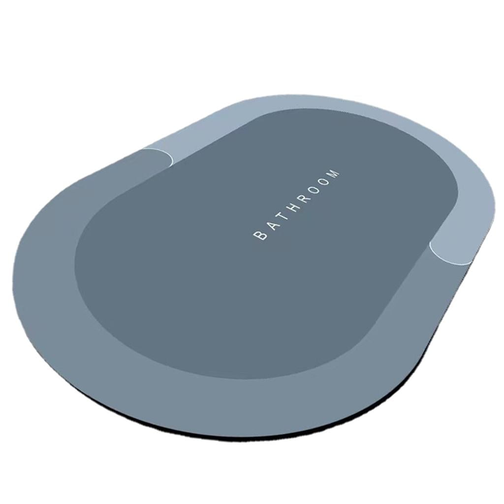 Magideal - Alfombrilla De De Diatomita, Suave Y Cómoda, Superabsorción De Agua, Antideslizante, De Secado Para Alfombra De De , Alfombras , Azul Ovalado L Oval Azul L