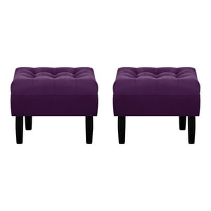 Bodevir - Set Pouf Wood 1C Felpa 00 Morado