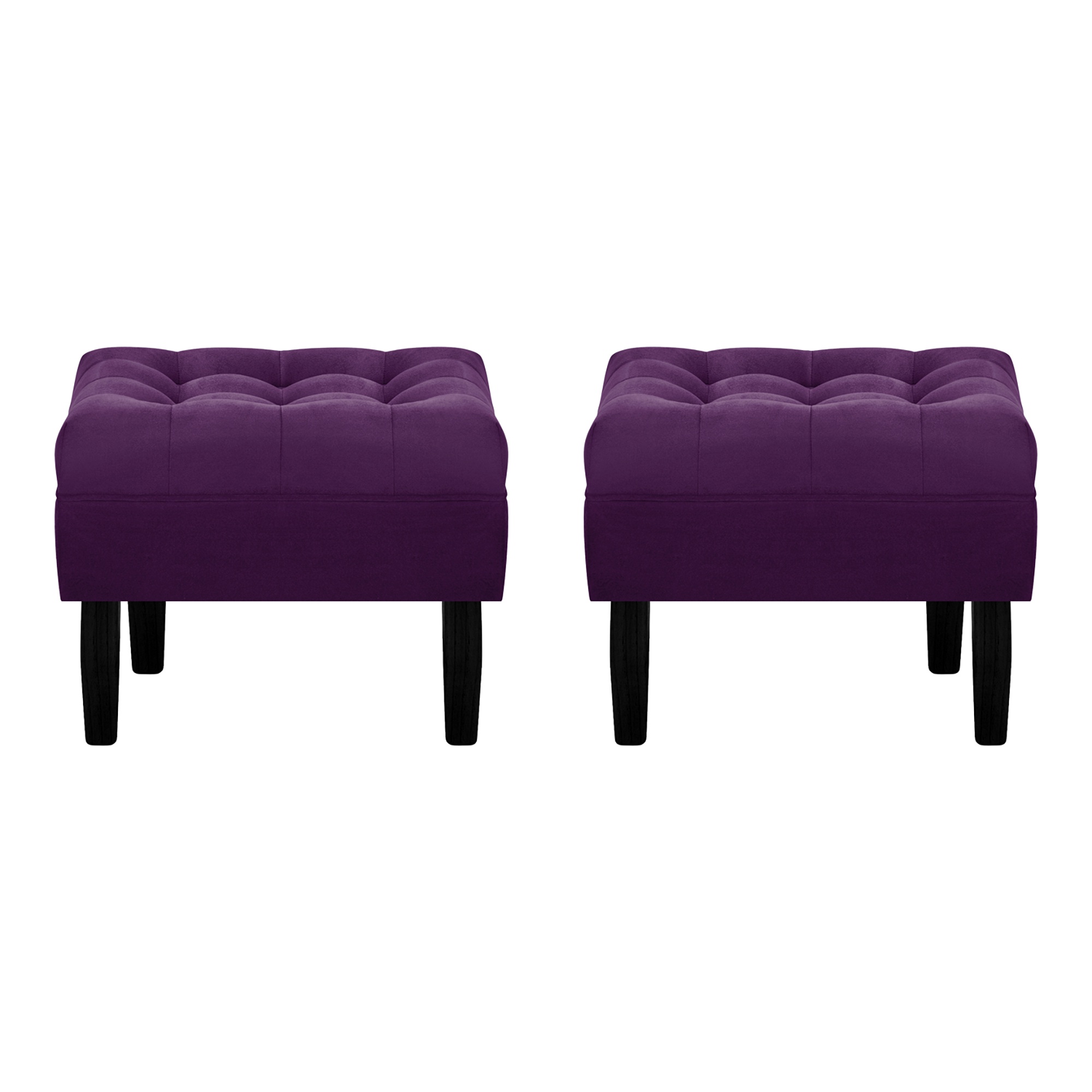 Bodevir - Set Pouf Wood 1C Felpa 00 Morado
