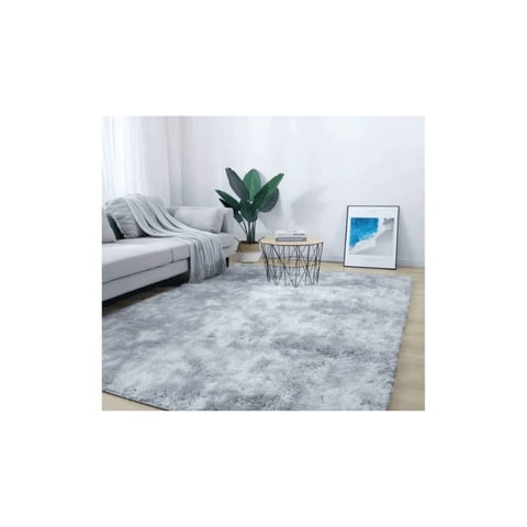 Genérico - Alfombra Peluda Jaspeada 1.8 X 2 Gris Claro Jaspeado