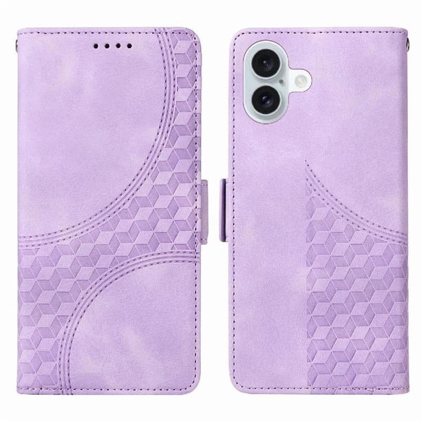 Carcasa FOXDOCK iPhone 16 de cuero PU, diseño acolchado clásico, protección contra caídas y rayones