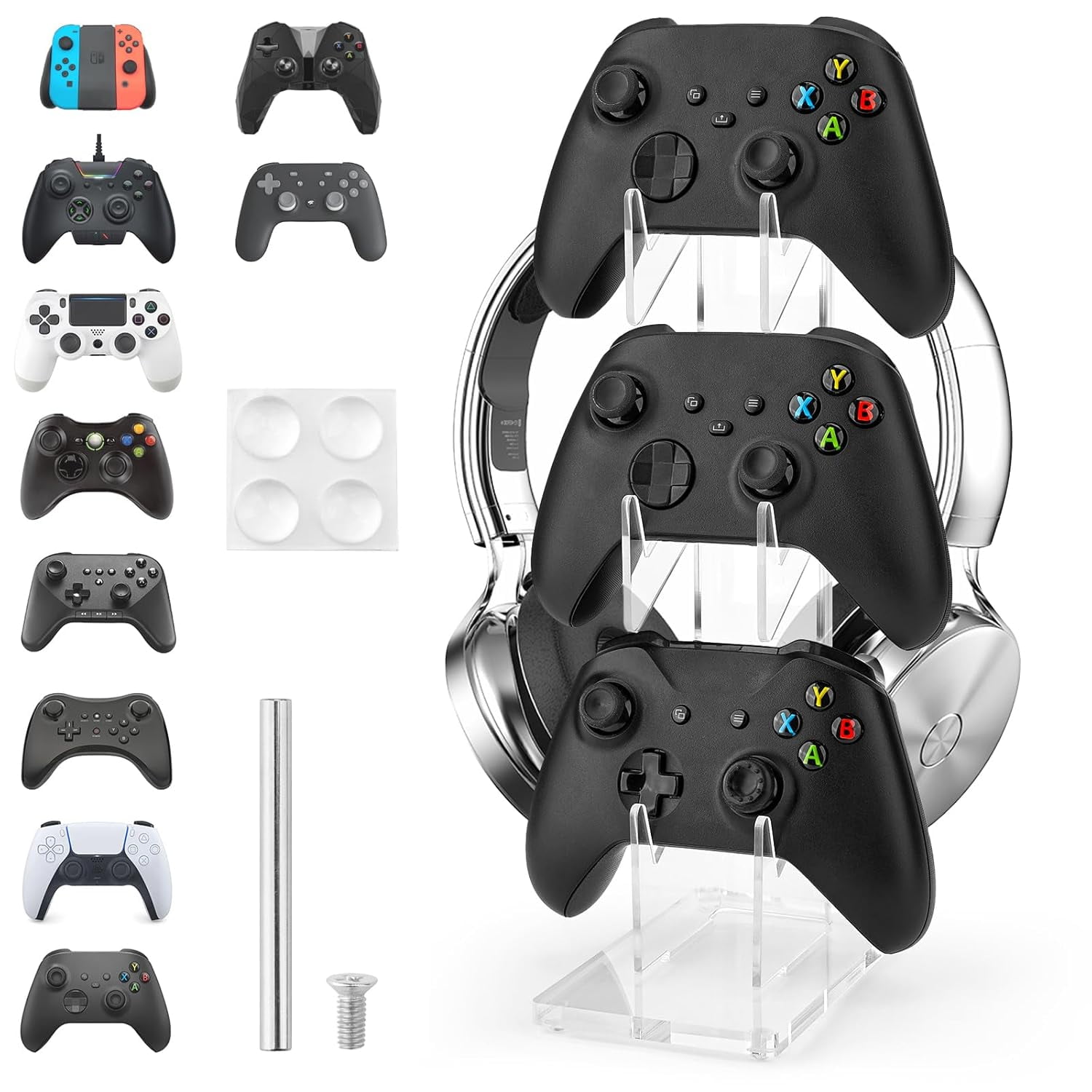 Genérico - Soporte De Mando Universal Para Xbox Series X, Xbox 360, Ps5, Ps4, Switch,steam Controller, Desktop Computer Game Controller, Transparent Controller Display Stand-3-tier