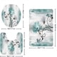 thumbnail image 1 of 1pc/3pcs, Rustic Farmhouse Shower Curtain Toilet Seat Bath Mat Set - Farm Teal Daisy Floral Flowers And Butterfly On Country Wooden Shower Curtain, Farm Teal Polyester Cloth Shower Curtain, Comes With, 1 of 5